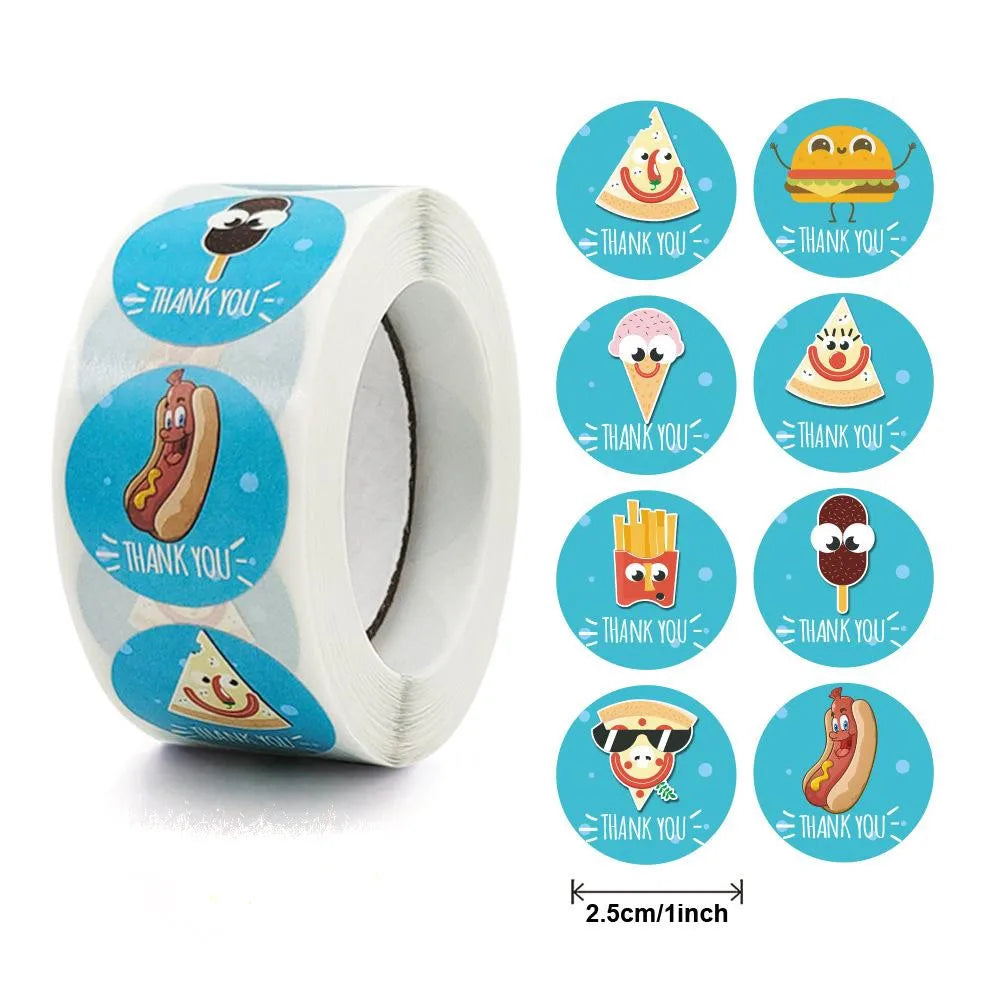 Yellow Lemon Sticker 500 Pcs/roll For Kids Reward Sticker Fruit LabelsThank You Sticker Kids Toys (ONLINE ORDER ONLY)