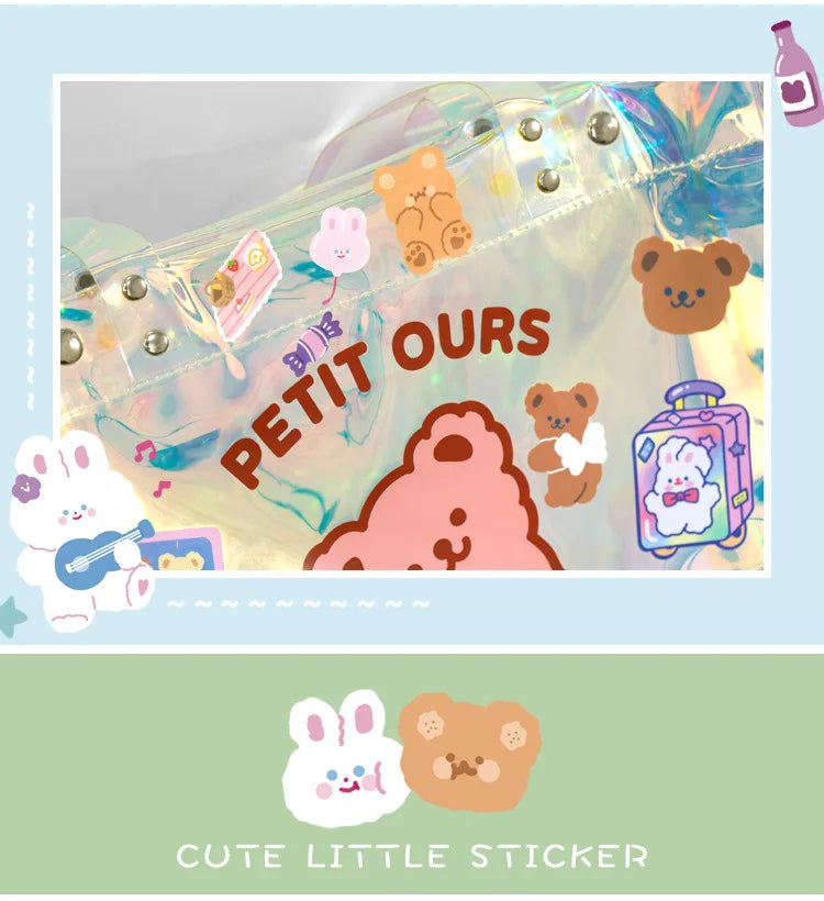 Kawaii Soft Bear Rabbit Decorative Stickers Adhesive Stickers DIY Diary Stationery Stickers Children Gift School Office Supplies (ONLINE ORDER ONLY)