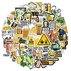 Cute Beer Leaf Cartoon Stickers Pack - Waterproof Decals for Laptop, Motorcycle, Fridge, Car, Guitar (Online Order Only)