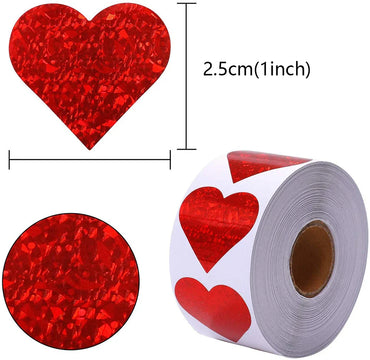 100-500pcs Sparkle Heart Stickers Red Love Scrapbooking Adhesive Stickers for Valentine's Day Wedding Decor Stationery Sticker (Online Order Only)