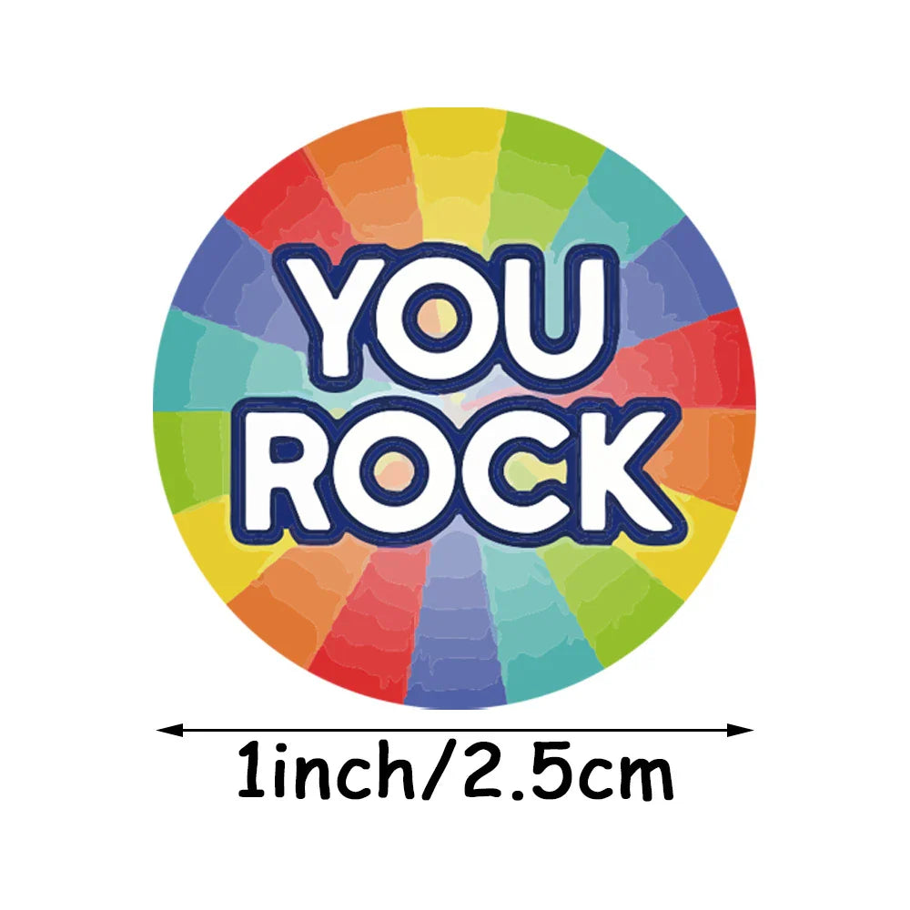 8 Designs Cute Stickers English Reward Sticker 100-500pcs/roll 1 inch for Encourage Children Girls Boys School Teacher Supplies (ONLINE ORDER ONLY)
