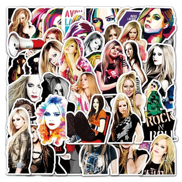 10/30/50PCS Singer Avril Lavigne Stickers DIY Phone Laptop Luggage Guitar Wall Notebook Car Graffiti Decal Toy Sticker for Kids (ONLINE ORDER ONLY)
