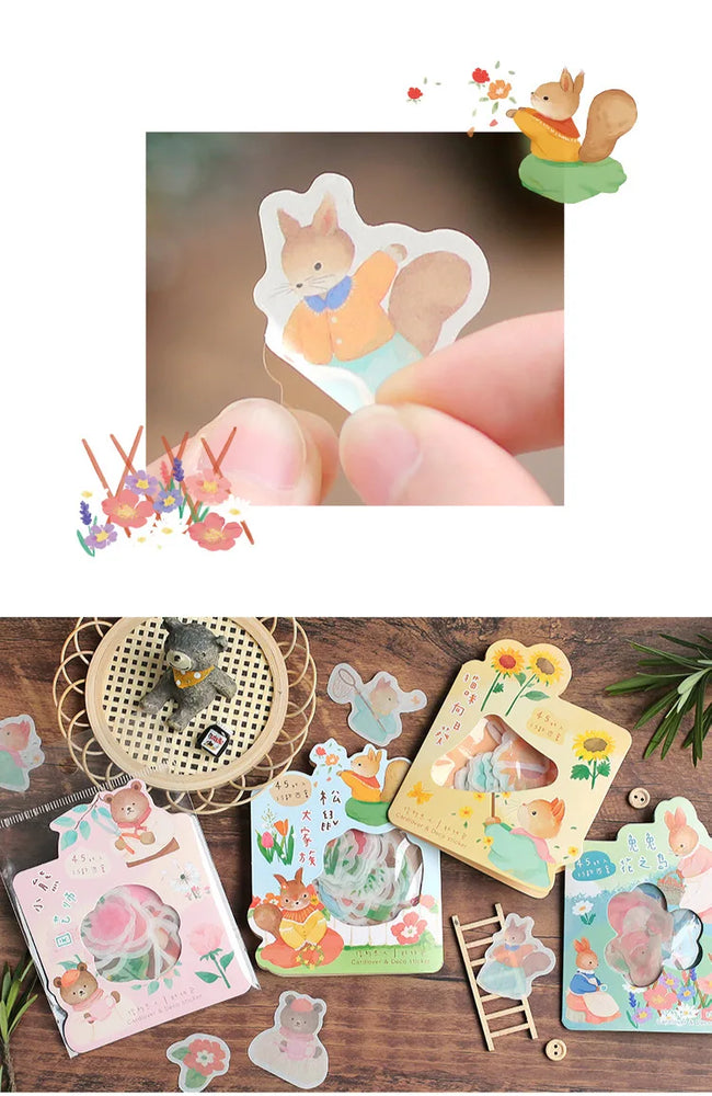 45pcs/lot Nimo's garden Series Stickers Scrapbooking Decorative Sticker DIY Diary Album Stick Label Kawaii Stationery (ONLINE ORDER ONLY)