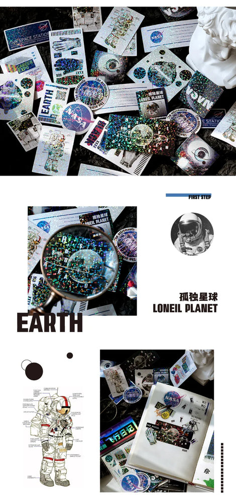 45Pcs/lot Neon Light Garden Series Laser Stickers Girl Scrapbooking Stick Label Diary Album Sticker Personalized Stationery Gift (Online Order Only)