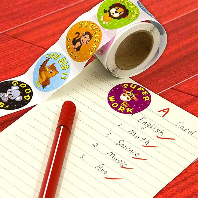 500 Pcs/Pack Cartoon Aniamls Sticker Teacher Reward Stickers School Student Encouragement Words For Kids Toy Sticker (ONLINE ORDER ONLY)