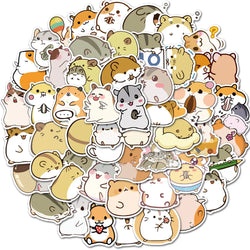Cute Cartoon Hamster Stickers Pack for Scrapbook, Laptop, Guitar, Luggage (Online Order Only)