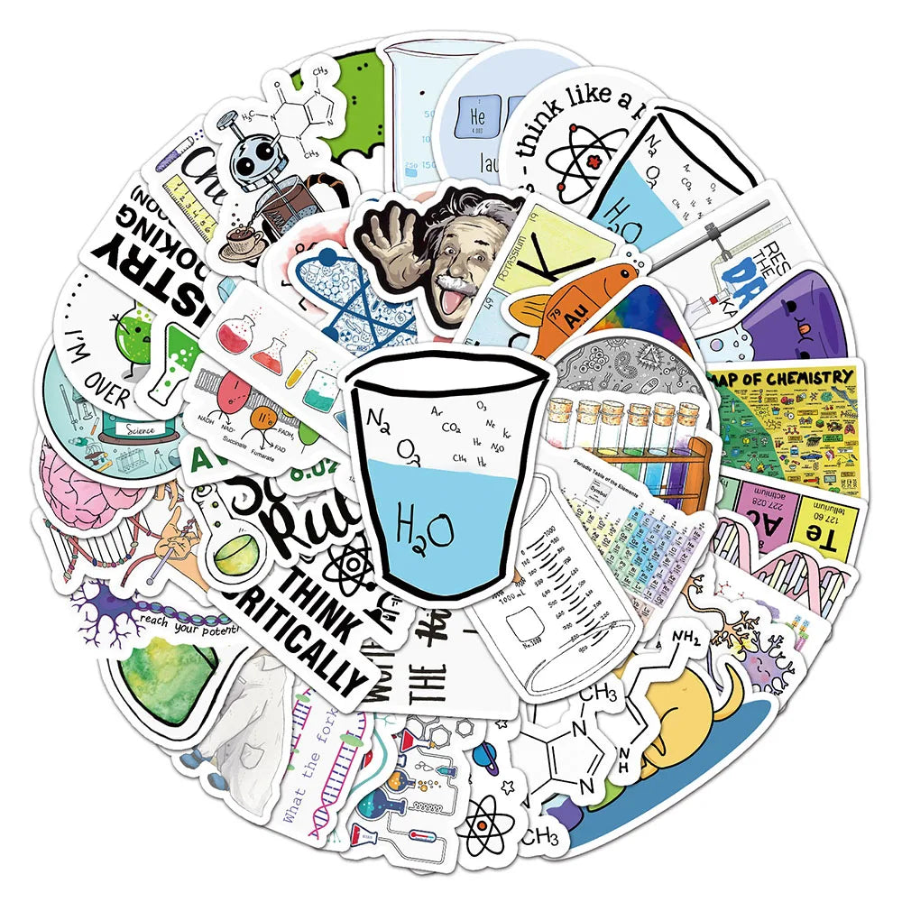 Science Lab Chemistry Stickers Pack - Funny Scientist Decals for Laptop, Phone, Skateboard, Kid Toy (Online Order Only)