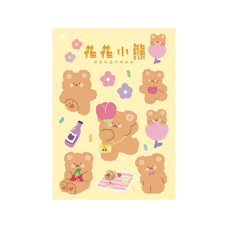 Kawaii Soft Bear Rabbit Decorative Stickers Adhesive Stickers DIY Diary Stationery Stickers Children Gift School Office Supplies (ONLINE ORDER ONLY)