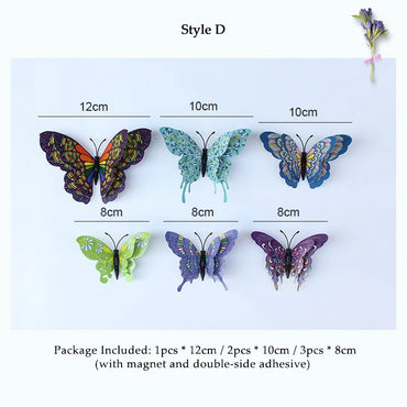 3D Butterfly Wall Stickers - Scented, Double Layer, Magnetic Decor (ONLINE ORDER ONLY)