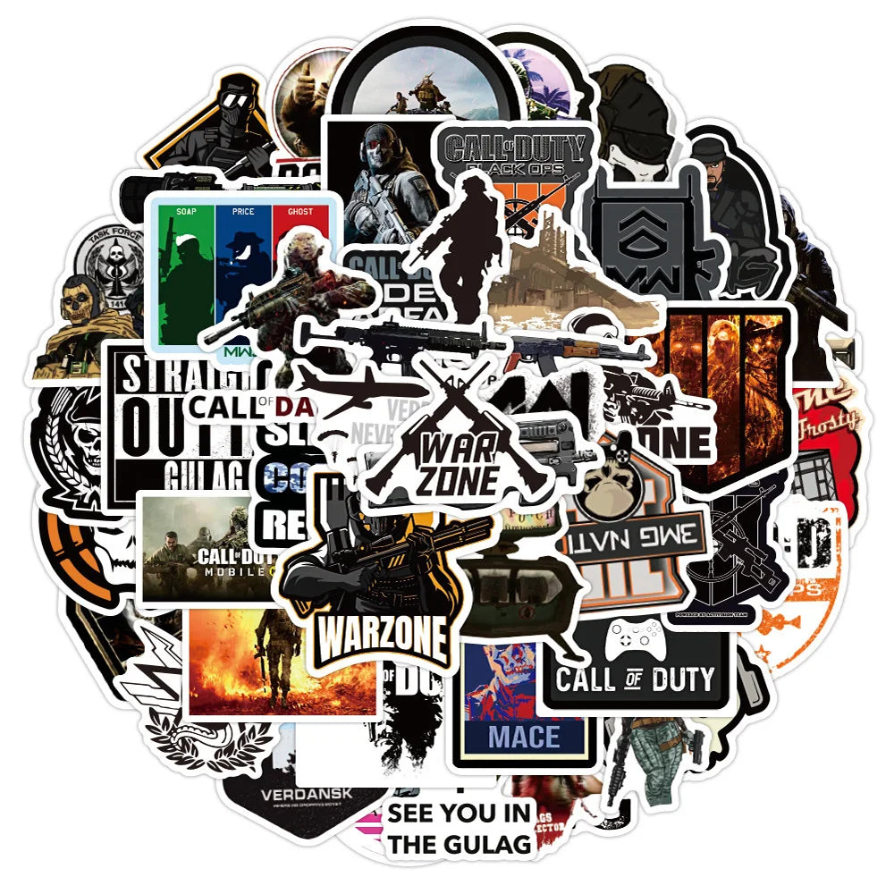 10/30/50PCS Cool Game COD Call of Duty Stickers Skateboard Guitar Car DIY Laptop Motorcycle Phone Bike Graffiti Sticker Kid Toy (ONLINE ORDER ONLY)