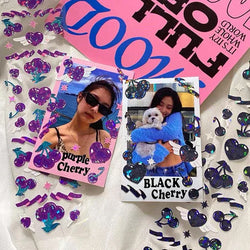 Korean Ins Cherry Laser Sticker Scrapbooking Decorative Sticker DIY Diary Album Stick Label Kawaii Stationery (ONLINE ORDER ONLY)