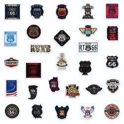 10/30/50PCS Route 66 the Main Street of America Sticker Packs (ONLINE ORDER ONLY)