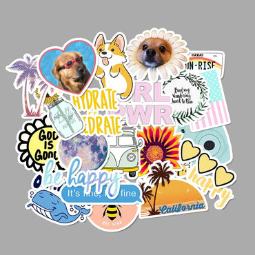 35/50/75PCS Cartoon Simple VSCO Girls Kawaii Stickers For Chidren Toy Waterproof Sticker to DIY Laptop Bicycle Helmet Car Decals (Online Order Only)