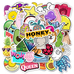 50 PCS/Pack VSCO Girl Stickers Waterproof Cool Stickers For Skateboard Laptop Suitcase Motorcycle Car Decal Toys For Children (Online Order Only)
