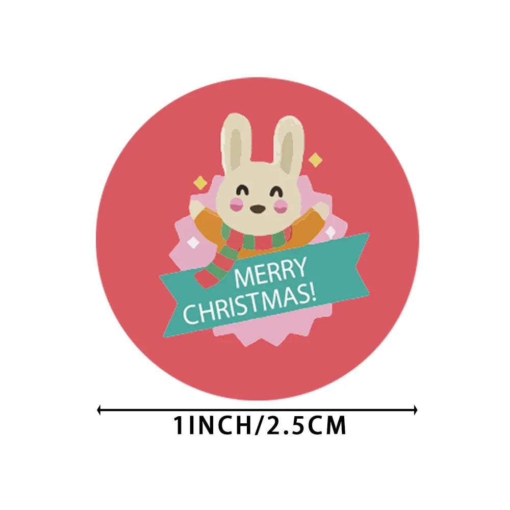 2020 New Christmas Stickers 100-500pcs Christmas Tags/Happy Holidays with 6 snowmen Sticker label (ONLINE ORDER ONLY)