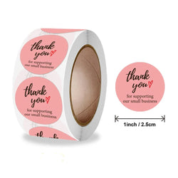 Pink Gift Sealing Stickers 500PCS Thank You Love Design Diary Scrapbooking Stickers Festival Birthday Gift Decorations Labels (ONLINE ORDER ONLY)