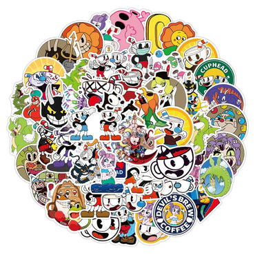 10/30/50pcs Cuphead Show Video Game Sticker Packs (ONLINE ORDER ONLY)