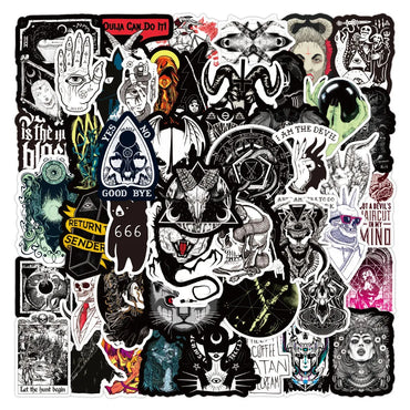 10/30/50pcs Cool Witch Demon Gothic Graffiti Stickers Aesthetic Art Decals Scrapbook Laptop Guitar Phone Car Sticker Kids Toy (ONLINE ORDER ONLY)