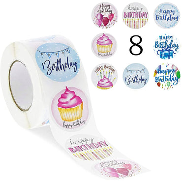 100-500pcs Birthday Gift Decoration Tag Cute Happy Birthday Stickers Sealing Label Kids toys Gift Package Scrapbooking Stickers (Online Order Only)