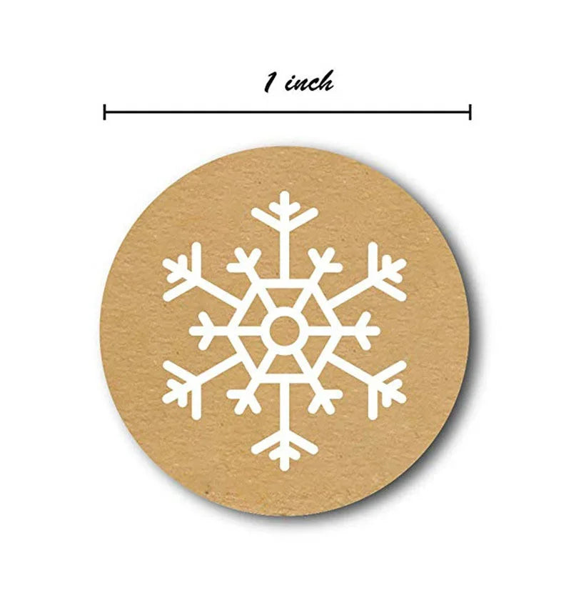 100-500pcs Color Snowflake Merry Christmas Sticker Gift Envelope Sealing Label Decoration Stationery Sticker 2.5cm (ONLINE ORDER ONLY)
