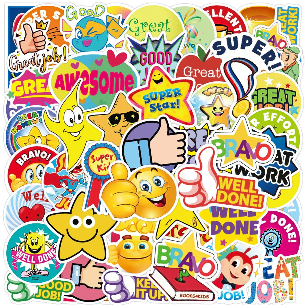 Mother Teacher Reward Stickers Waterproof Decals for Laptop Guitar Luggage Phone Kid Toys (Online Order Only)