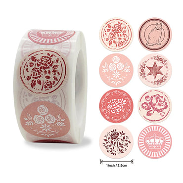 100-500pcs Envelope Seal Labels with 8 Flower Patterns Stickers Self Adhesive Sticker Labels for Party Decor,Birthday,Wedding (ONLINE ORDER ONLY)