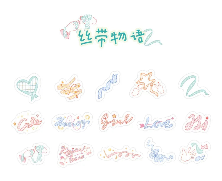 45pcs/pack Cute Flower Ribbon Decorative Stationery Stickers kawaii dog Scrapbooking DIY Diary Album Stick Lable (Online Order Only)