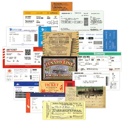 Airline Boarding Ticket Stickers Waterproof Skateboard Fridge Laptop Luggage Toy 10/30/55PCS (ONLINE ORDER ONLY)