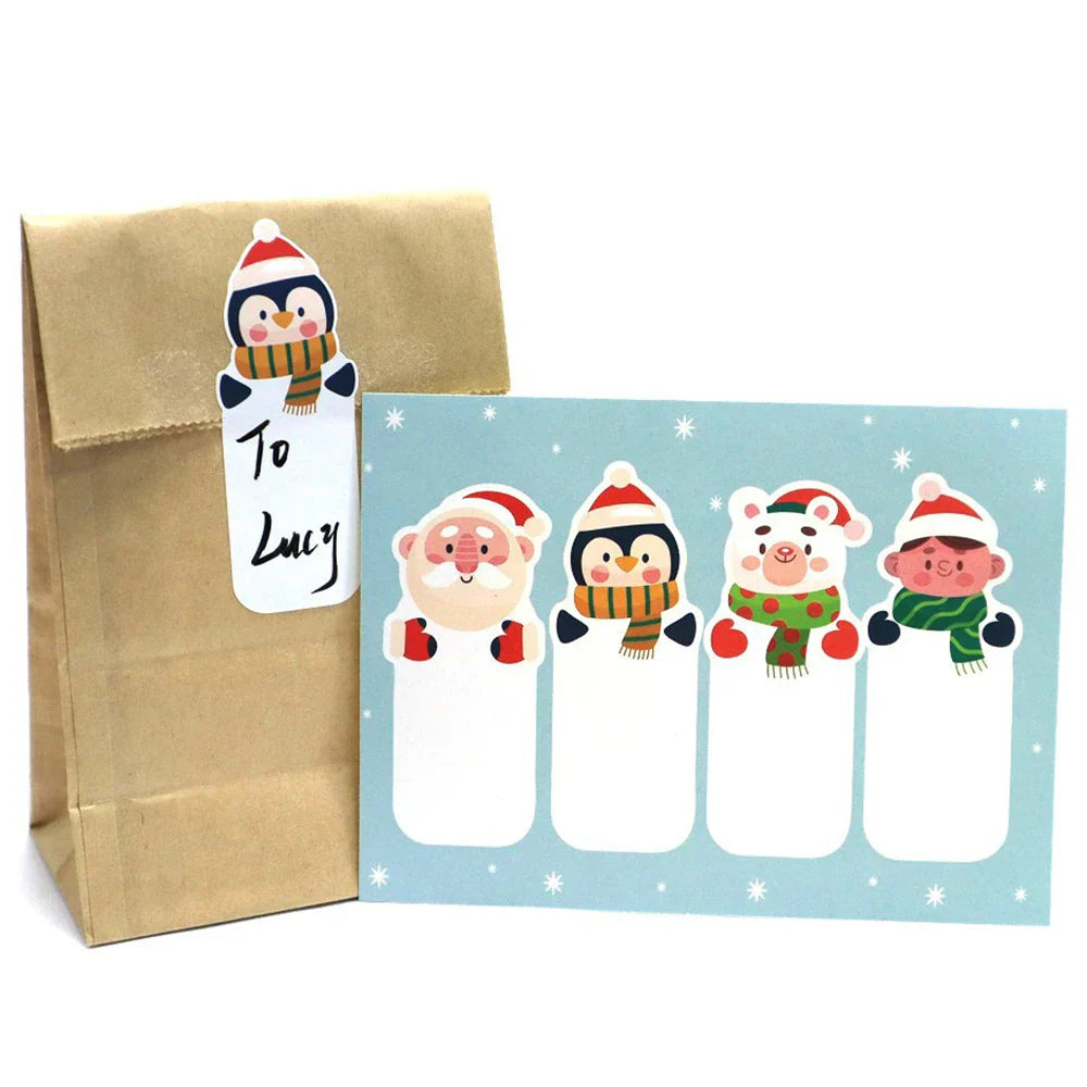 10-40Pcs 12.5x9cm Merry Christmas Stickers Fashion Cartoon Cute Labels For Gift Decorative Package Wrapping Gift Box (ONLINE ORDER ONLY)