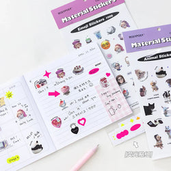 17Pcs Cute Animal Sticker ins DIY Decoration Ablum Diary Scrapbooking Journal Adhesive Sticker Stationery Art Crafts (ONLINE ORDER ONLY)