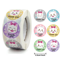 100-500pcs Cute Animal Thank You Stickers For Your Order Small Business Packaging,Birthday,Party Favors Merry Christmas,Wedding (ONLINE ORDER ONLY)