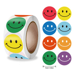 Smile Face Sticker 500 Pcs/roll For Kids Reward Sticker Yello Green Red Labels Happy Smile Face Expression Sticker Kids Toys (ONLINE ORDER ONLY)