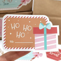 10-40Pcs 12.5x9cm Merry Christmas Stickers Fashion Cartoon Cute Labels For Gift Decorative Package Wrapping Gift Box (ONLINE ORDER ONLY)