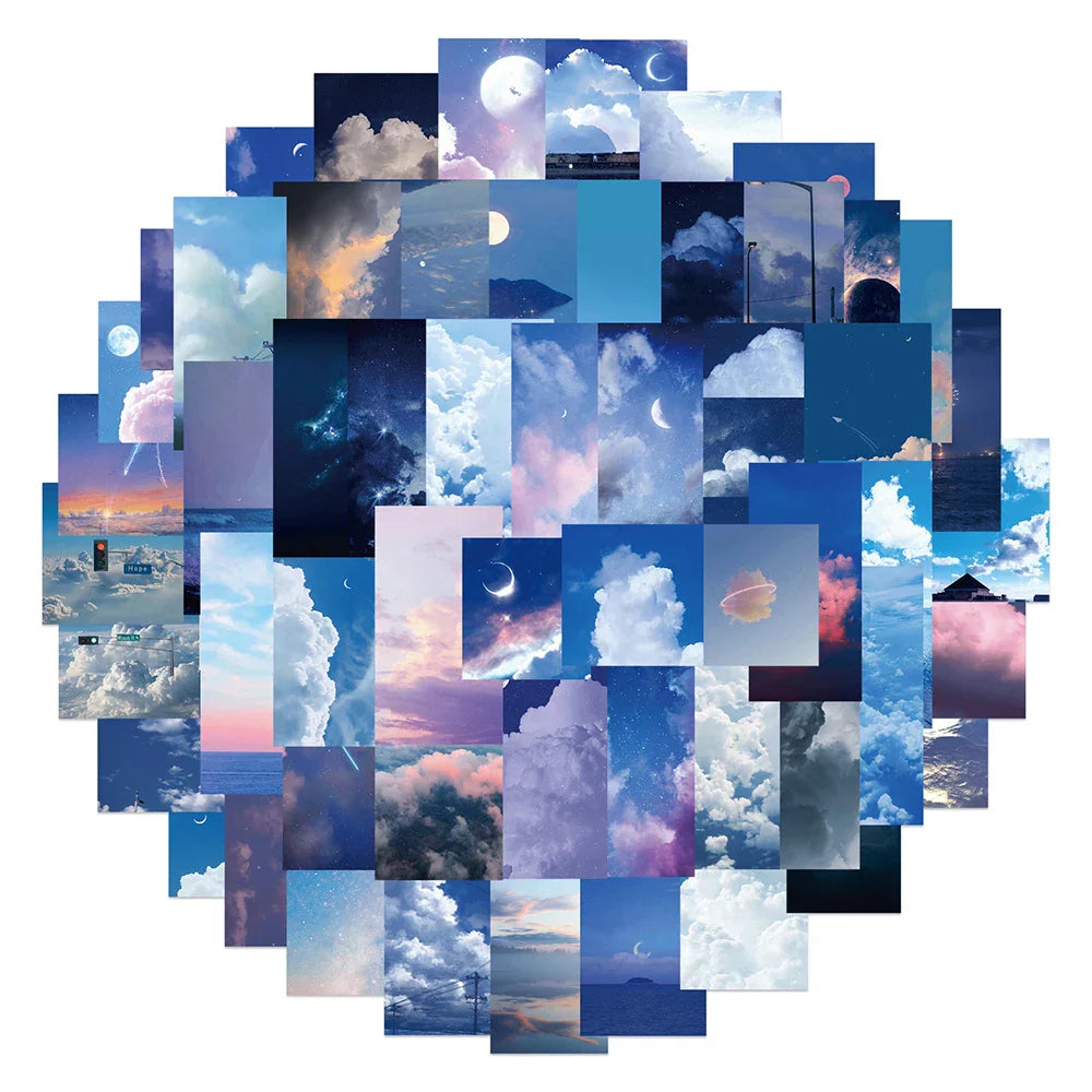 Sky Cloud Stickers Aesthetic Decals DIY Scrapbook Laptop Phone Guitar Kids Toy (ONLINE ORDER ONLY)