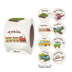 NEW Stationery Sticker 500 Pcs/roll 2.5cm /1inch Construction Car Birthday Party For Student Children Logo Stickers Custom (ONLINE ORDER ONLY)