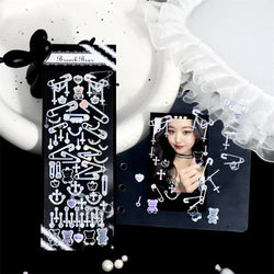 Bronzing PET Snowflake Ribbon Decoration Laser Stickers Shiny Dreamland Creative Scrapbook Handbook DIY Stationery Sticker (ONLINE ORDER ONLY)