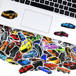 10/30/50/100PCS Retrofit Racing Sports Car Waterproof Stickers Cartoon Graffiti Decals Kids Toy Luggage Laptop Bike Car Sticker (ONLINE ORDER ONLY)