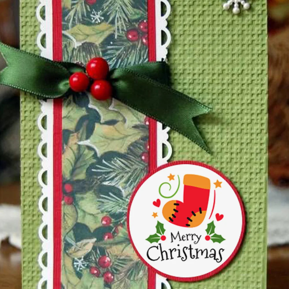 100-500Pcs White Merry Christmas Label Stickers for Card Gift Package Wrapping Festival Party Baking Small Business 1inch (Online Order Only)