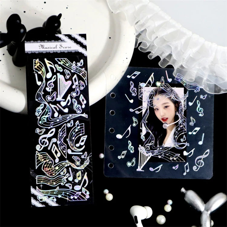 Bronzing PET Snowflake Ribbon Decoration Laser Stickers Shiny Dreamland Creative Scrapbook Handbook DIY Stationery Sticker (ONLINE ORDER ONLY)