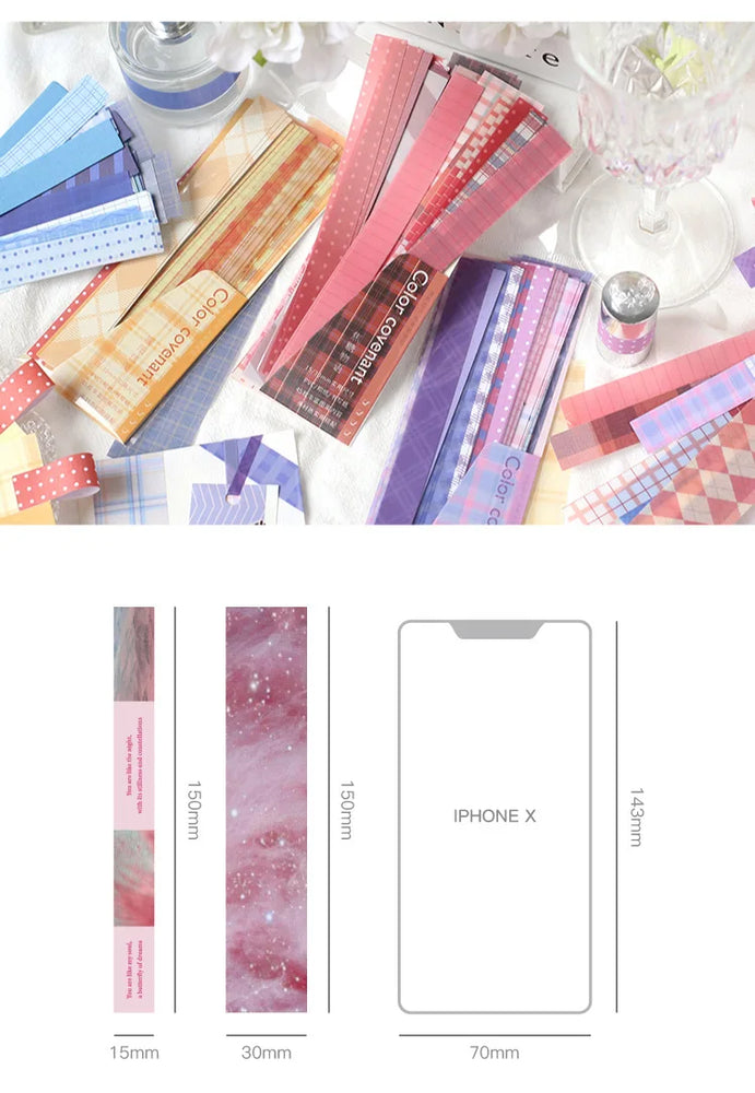 45Pcs/lot Retro Lattice wave point long stickers Scrapbooking Decorative Sticker DIY Diary Album Stick Label Kawaii Stationery (ONLINE ORDER ONLY)