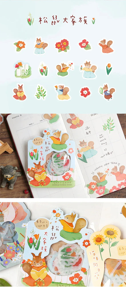 45pcs/lot Nimo's garden Series Stickers Scrapbooking Decorative Sticker DIY Diary Album Stick Label Kawaii Stationery (ONLINE ORDER ONLY)
