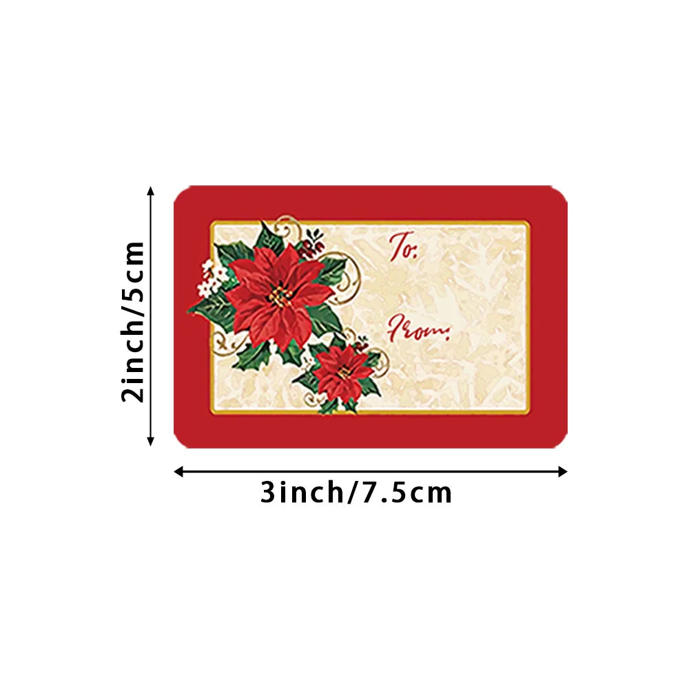 250pcs/roll 6 Designs Adhesive Christmas Gift Name Tags Present Seal Labels Christmas Decals Gift Package XMAS Sticke 2*3inch (ONLINE ORDER ONLY)