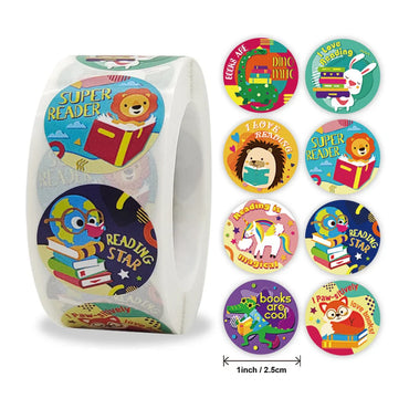 100-500pcs 1inch Reward Stickers Encouragement Sticker for Kids Motivational Stickers with Cute Animals for Students Teachers (Online Order Only)