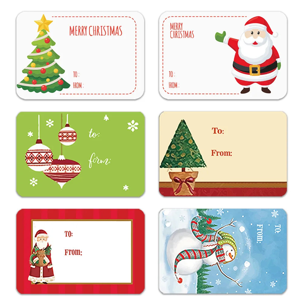 250pcs/roll Colored Christmas Stamp Design Kraft Seal Sticker Kraft Paper Material Stick DIY Multifunction Gift Sticker (ONLINE ORDER ONLY)