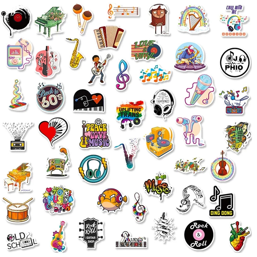 10/30/50PCS Punk Rock Band Music Graffiti Stickers Decals Laptop Travel Luggage Bike Skateboard Phone Car Cartoon Cool Sticker (ONLINE ORDER ONLY)