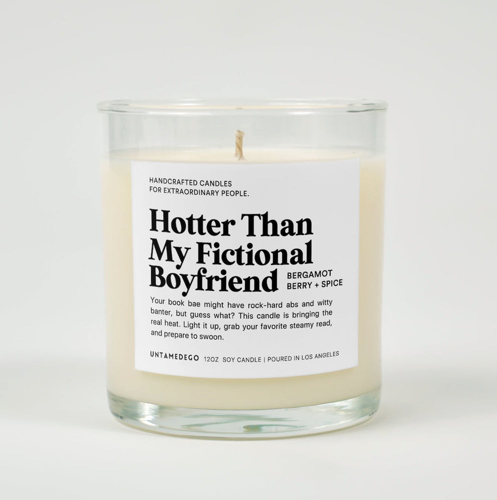 Hotter Than My Fictional Boyfriend Glass Candle (ONLINE ORDER ONLY)