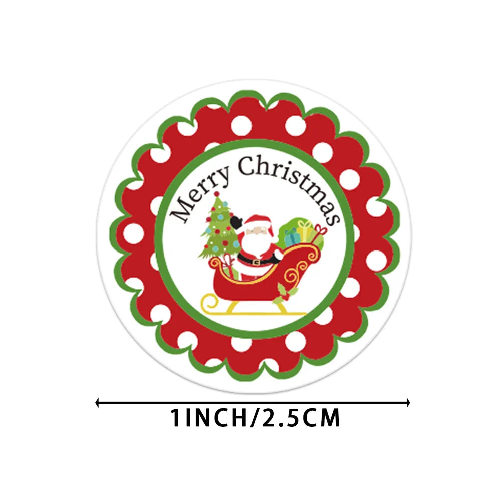 100-500Pcs New Merry Christmas Stickers Gift Packaging Seal Labels for New year decor, Greeting cards, Candy bags Stickers (ONLINE ORDER ONLY)