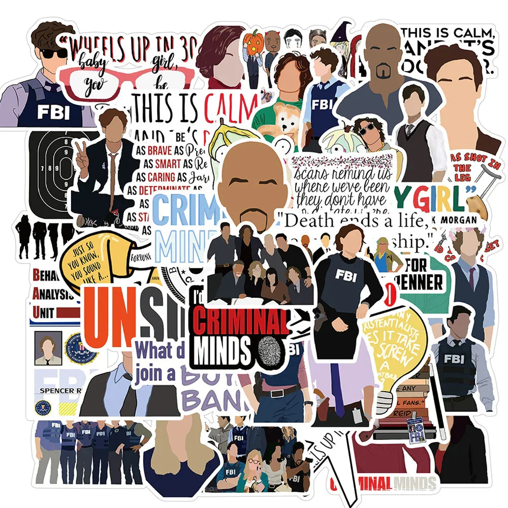 Criminal Minds Stickers Pack: Waterproof, DIY, Skateboard, Laptop, Guitar, Motorcycle, Luggage (Online Order Only)