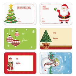 250pcs/roll Christmas Gift Name Tags XMAS Stickers 6 Designs AdhesivePresent Seal Labels Christmas Decals Gift Packag 5*7.5cm (ONLINE ORDER ONLY)