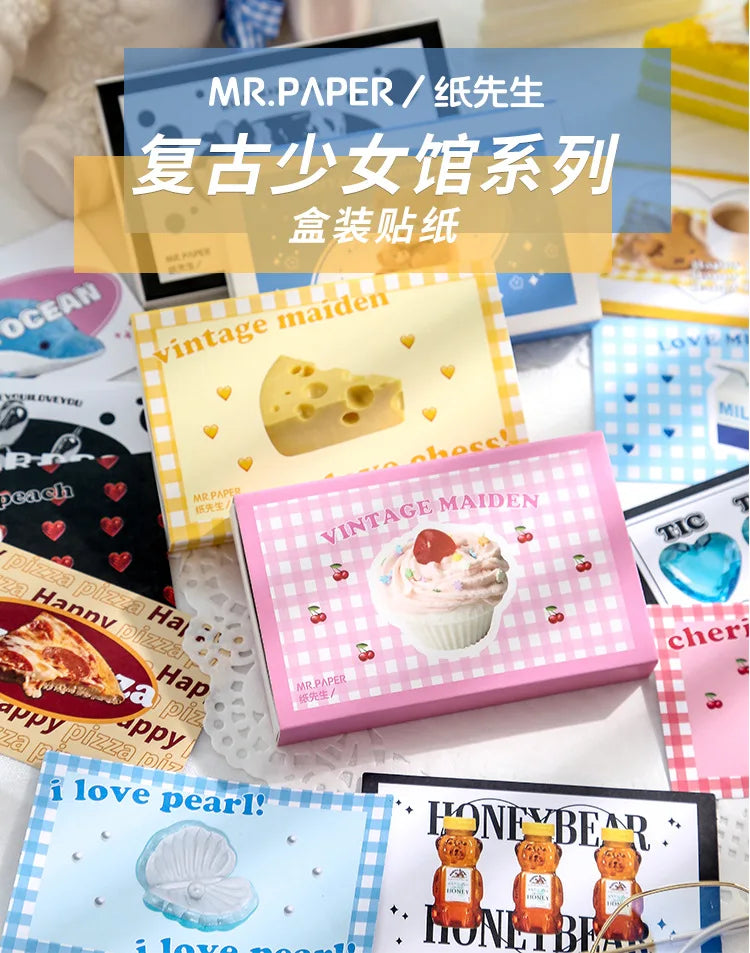 40/60Pcs/box Retro Girls House Series Sticker Hand Account DIY Album Decoration Scrapbooking Stickers Kawaii Korean Stationery (ONLINE ORDER ONLY)